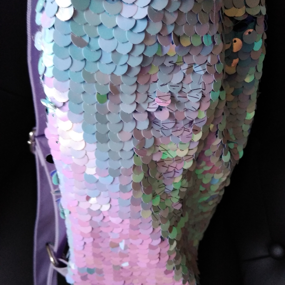 ⛔SOLD⛔Justice "K" initial sequin mermaid backpack - Picture 4 of 9